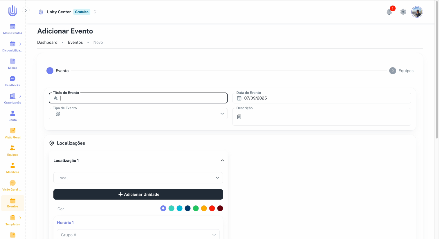 Como Criar Escalas no Unity Center